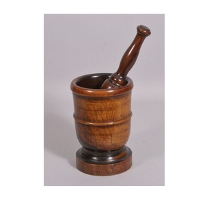 Solid Wooden Mortar And Pestle Set For Kitchen Counter Spice Processing And Traditional Culinary <b>Grinding</b> - Product Image 2