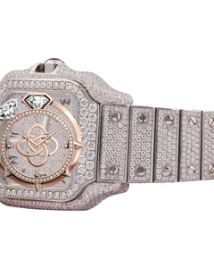 Reloj de Lujo Analógico con Diamantes, Oro Rosa, Plata, Brazalete de Acero Inoxidable, Reloj de Cuarzo para Hombre con Cristal de Zafiro, Resistente al Agua 10 Bar - Product Image 4