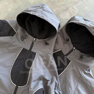 ชุดวอร์มไนลอนคุณภาพสูงพร้อมโลโก้สั่งทำ ชุดออกกำลังกายผู้ชายแฟชั่นสูงแบบมีซิป ชุดกีฬาโพลีเอสเตอร์กันลม - Product Image 4