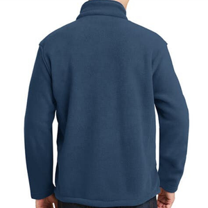 Unisex Navy Fleece Jacket Stand Collar Full Zip Windproof Casual Autumn Wear Polyester Material Regular Fit <b>Dot</b>/Heart Finished - Product Image 2