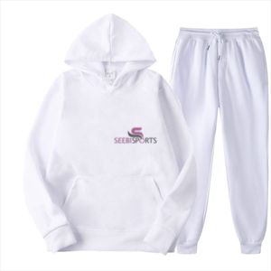 Hot Selling Custom Logo Men's Solid Casual Spring Oversized Pullover Hoodie & Baggy Sweatpants Tracksuit <b>Set</b> - Product Image 5