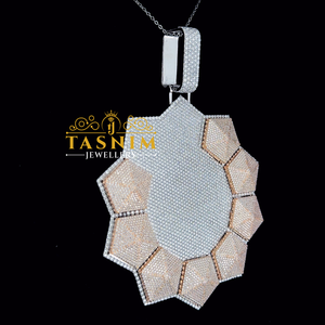 Pendentif en Moissanite VVS Vintage Plaqué Or Blanc, Bijou Hip Hop pour Mariages, Fêtes et Cadeaux – Disponible à l'Exportation - Product Image 3