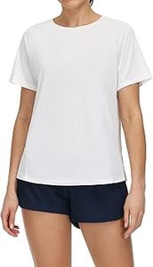 T-shirt de sport pour femme Yoga Design, col rond, respirant, séchage rapide, pour l'été, la gym, le fitness et l'entraînement sportif - Product Image 2