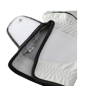 White Cabretta <b>Leather</b> Golf <b>Glove</b> Left Hand Breathable Closure - Product Image 6