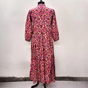 Robe décontractée mi-longue pour femme en coton tissé 100% uni, à manches courtes, taille empire, style babydoll, coupe ample et fonctionnelle à col en V oversize - Product Image 2