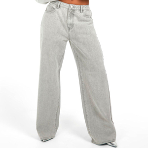 2026 Women's High Waist Summer Cotton Jeans <b>Pant</b> <b>Ladies</b> Casual Style Custom Printed Pocket Best Price High Fashion <b>Pant</b> - Product Image 5