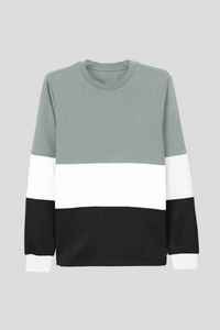 Suéter Unisex de Cuello Redondo con Bloques de Color, Corte Regular, Tejido de Punto, Informal, para Otoño, Manga Larga - Product Image 3