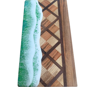 Elegante Juego de Posavasos de Resina y Madera, Posavasos de Resina Epoxi Personalizados, Posavasos de Lujo con Diseño Azul, Productos en Tendencia 2026 - Product Image 1