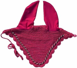 \Pakistan Manufacturer Premium Crochet Horse Ear Bonnet Lightweight Breathable Washable <b>Fly</b> Veil for Elegant Equestrian Look - Product Image 5