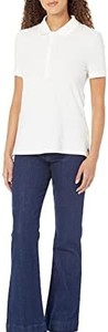 Última Novedad: Polo de Punto Blanco de Manga Corta para Mujer, Estilo Casual, Largo Regular, Color Liso Teñido - Product Image 5