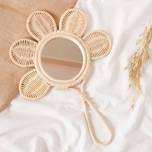 Vintage rattan handheld <b>mirror</b> great deal girl accessories high quality woven hand <b>mirrors</b> - Product Image 2