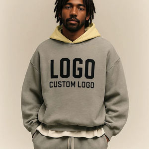 Sudadera con capucha personalizada, holgada, informal, para hombre, marca privada, MOQ bajo, entrega rápida, EE. UU. - Product Image 1