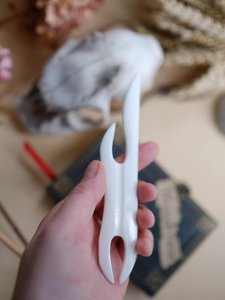 Navette à tisser en os d'élanch, naturelle, faite à la main, décorative, sculptée, accessoire de tissage pour la décoration intérieure DIY - Product Image 5
