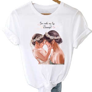 T-shirt pour dames Casual Basis Short Sleeve Love Graphic Printing Family Breathable women's Print tee tops White Children T Shir - Product Image 1