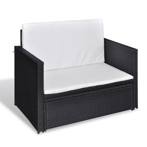 Conjunto de Muebles de Jardín Medianos, Sofás de Acero con Recubrimiento en Polvo Negro - Product Image 4