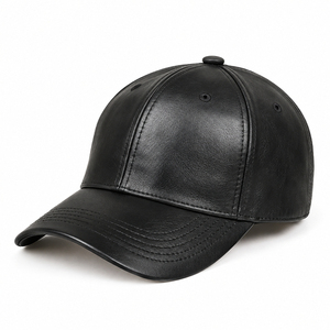 Classic Casual Classic <b>Snapback</b> Adjustable Baseball Leather Trucker <b>Cap</b> 6 Panel Strap Back Hat With Custom Embroidery <b>For</b> <b>Men</b> - Product Image 3