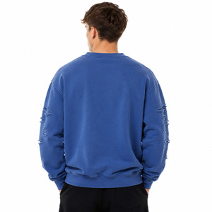 Sweat-shirt à col rond en molleton de coton épais pour homme, écologique, imprimé graphique, design personnalisé, fabricant en gros - Product Image 2