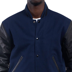 Custom Unisex Wool Varsity <b>Jacket</b> with Stand Collar <b>Waterproof</b> & Windproof Hooded Thick Wool Embroidered Logo <b>Winter</b> Streetwear - Product Image 5