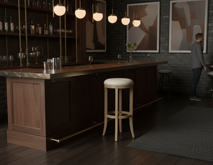 Table basse moderne en bois d'hévéa avec base ronde et design entièrement circulaire pour le mobilier de salon - Product Image 2