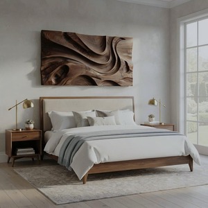 Mid Century Large Sculpture Wall For Entryway Inspiration Handcrafted Solid Wood 3D Sculpture Wall Art For Home Living Room - Product Image 3