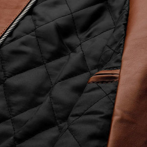 Econex Sports Men's <b>Slim</b> <b>Fit</b> PU Leather Eco-friendly Winter Waterproof Windproof Breathable Casual <b>Jacket</b> Zipper Closure - Product Image 4