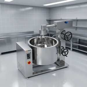 Olla de vapor con inducción y revestimiento giratorio Amicook 380V/440V, modelo basculante, comercial, de aluminio, resistente al calor y seguro para ingredientes. - Product Image 6