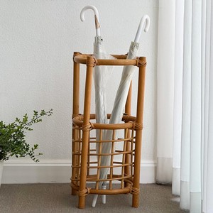 Retail umbrella display rack stand rattan <b>cane</b> holder racks hand-crafted cylinder storage stands - Product Image 2