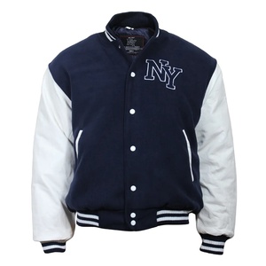 Vintage Style Ny <span class=keywords><strong>Baseball</strong></span> Jack-Marineblauw Heren Letterman Jersey-Alle Maten