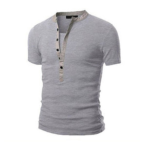 <b>Mens</b> <b>Navy</b> <b>Blue</b> Short Sleeve Henley <b>T</b> <b>Shirt</b> Slim Fit Knitted Casual Solid Color V Neck Button Placket Soft Breathable Lightweight - Product Image 6