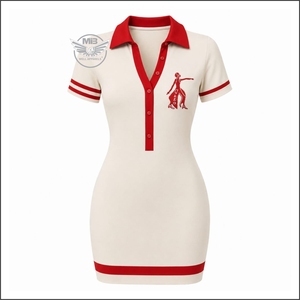 <b>women</b> Custom new Design <b>Women's</b> DST <b>polo</b> <b>Dress</b> cream and 100% Cotton Solid Anti-Wrinkle Breathable Front Embroidery - Product Image 1