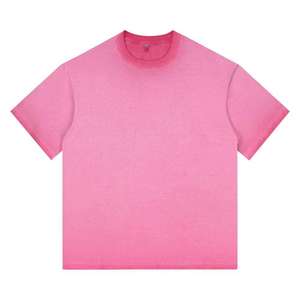 T-shirt décontracté pour homme en polyester/coton, effet délavé, avec logo personnalisé sur le devant, respirant, col rond, haute qualité, vente en gros - Product Image 3