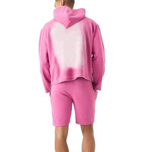 Conjuntos de Verano de Algodón Lavado al Ácido, Sudadera con Capucha y Pantalones Cortos Unisex para Hombre, Conjunto de Dos Piezas, Ropa Informal Transpirable y Ligera - Product Image 6
