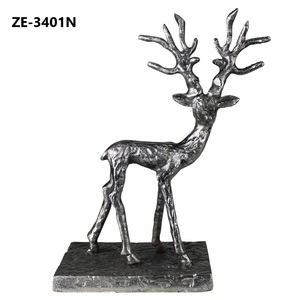 Handmade Metal Deer Sculpture 9.75 Inch Traditional Animal <b>Figure</b> Decor for Living Room Tabletop <b>Christmas</b> Decoration - Product Image 2