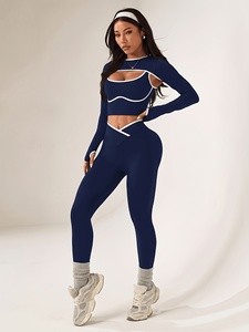 Ensemble de yoga trois pièces pour femmes, leggings slim, soutien-gorge de sport, veste, vêtements de sport pour l'entraînement et la remise en forme - Product Image 3