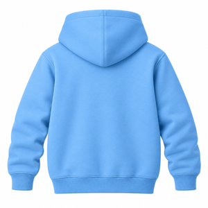 Unisex Blue <b>Hooded</b> <b>Fleece</b> Sweatshirt Regular Fit Casual Pullover Front Pocket Solid Color Knitted Eco-Friendly Breathable Winter - Product Image 2