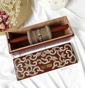 Red <b>Velvet</b> Jewelry <b>Box</b> Beaded Floral Embossed Rectangle Elegant Lids for Jewellery <b>Storage</b> - Product Image 2