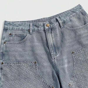 RELICSTAR CARPORATION Pantalones Cortos de Mezclilla Premium para Hombre, Corte Recto, Cintura Media, Estilo Y2K, Lavados, Casuales, Transpirables, para Verano, 100% Algodón - Product Image 4