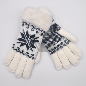 Magic <b>Gloves</b> Fashion Handmade Flower <b>Touchscreen</b> Fluffy Cuff Winter Knit Women Customized BSCI Unisex Adults Plain Acrylic <b>Glove</b> - Product Image 4