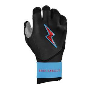 Guantes de Bateo Bruce Bolt Negros y Azules con Logotipo de Rayo Rojo, Acolchados, Unisex, para Adultos, Guantes de Entrenamiento - Product Image 3