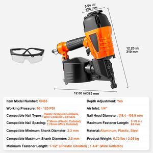 Clavadora Neumática para Revestimiento CN65, Ajuste de Profundidad sin Herramientas, 1 1/4'' 2 1/2'', Pistola de Clavos para Revestimiento de 15 Grados, Consumo de Aire de 70-120 PSI - Product Image 4