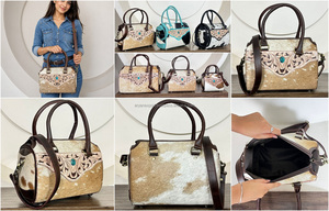 <b>Handmade</b> 2026 Cowhide Medium Speedy Bag Tooled Leather Western Handbag with Shoulder & Crossbody Spacious Travel Duffel Bags - Product Image 3