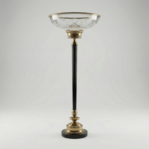 Premium <b>Decorative</b> Handmade Gold Rim Glass Bowl <b>Elephant</b> Base Antique Finish Stand Fruits Snacks Serving Centerpiece Weddings - Product Image 3