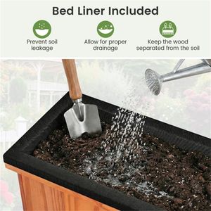 28\" X 9.5\" X 10\" Detachable Bottom Garden <b>Bed</b> Protective Coating <b>Pine</b> Planter for Herbs Flowers and Vegetables - Product Image 6