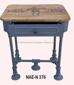 Antique Cast Iron <b>Foldable</b> Bedside <b>Table</b> Drawer Industrial Design Storage Closet Use Bedroom Living Room Bathroom Home Furniture - Product Image 2