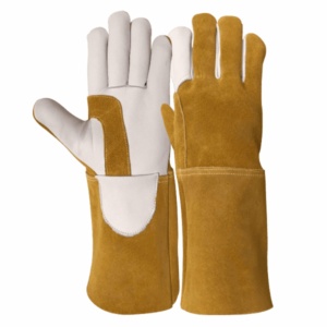 Gants de soudage TIG en cuir robuste certifiés CE, en cuir de chèvre et croûte de cuir de vache, résistants à la chaleur et aux étincelles, gants de sécurité polyvalents - Product Image 1