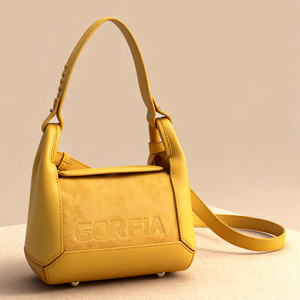 Sac à main décontracté pour femme en suède jaune avec logo embossé, imperméable, idéal pour un usage quotidien - Vente en gros - Product Image 3