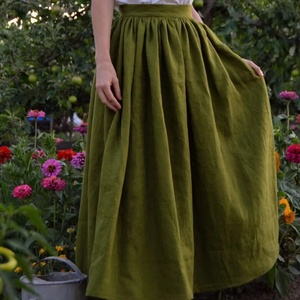 Women's Casual Natural 100% Cotton Floor-Length Wrap Design Breathable Eco-Friendly <b>Summer</b> <b>Skirt</b> Custom Made In-Stock - Product Image 1