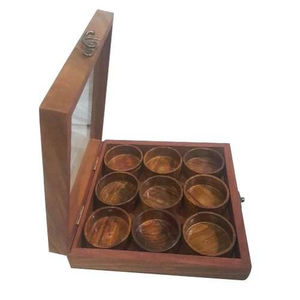 Boîte à épices indienne artisanale en bois naturel, couleur bois, fabriquée directement en usine, boîte à épices en bois de manguier imprimée au laser Beecraft - Product Image 2