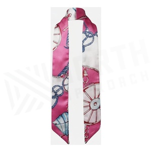Elegant Women's Square <b>Silk</b> Scarf with Nautical Print Multi-Functional Fashion Accessory All Seasons Polyester Outdoor Use - Product Image 2