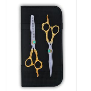 Juego de Tijeras de Peluquería con Mango de Dragón |   Semibanhado en Oro - Product Image 4